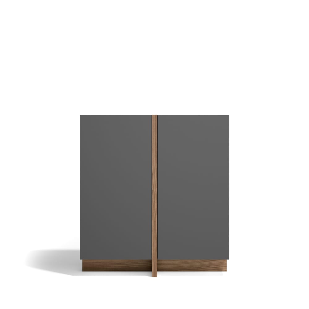 Wohnli Möbelsuche - Anrichte mit 2 Türen in Walnuss- und Graphitoptik 94x87 cm