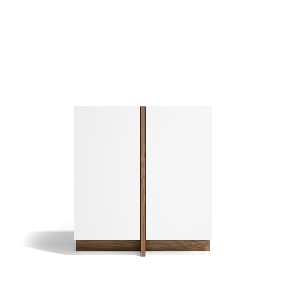 Wohnli Möbelsuche - Anrichte mit 2 Türen in Walnuss- und Weißoptik 94x87 cm