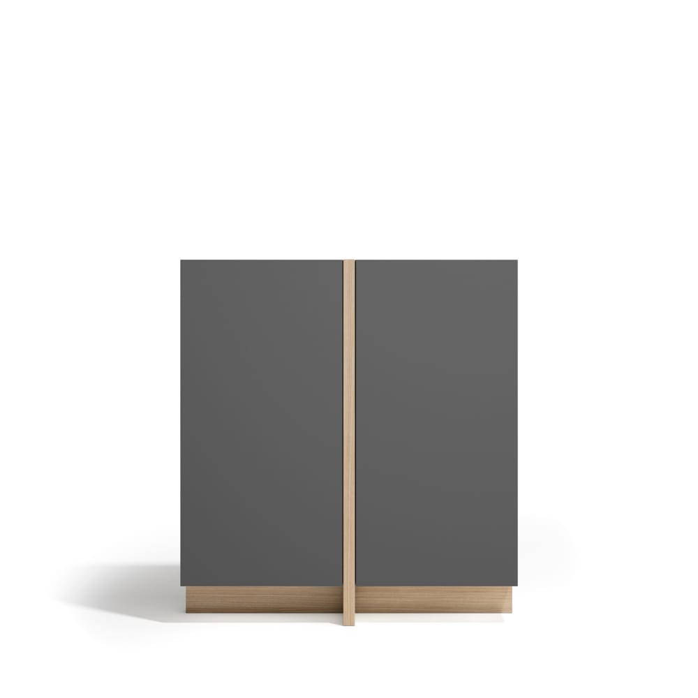 Wohnli Möbelsuche - Anrichte mit 2 Türen in Walnussoptik hell und Graphit 94x87 cm