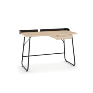 Wohnli Möbelsuche - Schreibtisch in Eichenoptik mit schwarzen Stahl 78x121x56cm