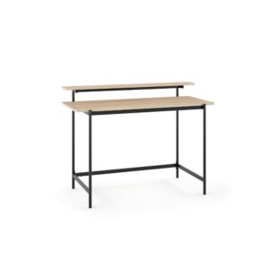 Wohnli Möbelsuche - Schreibtisch in Eichenoptik mit schwarzen Stahlbeinen 88x120x55cm
