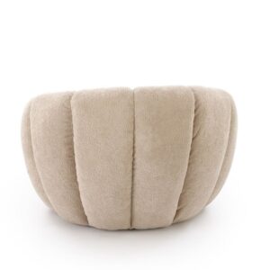 wohnli-moebel-suche-M26154916-1 Runder Schalensessel aus beigem Stoff 95x60x90cm Stoff Beige MSO Sofas und Sessel Sessel, Poufs und Fußbänke Sessel
