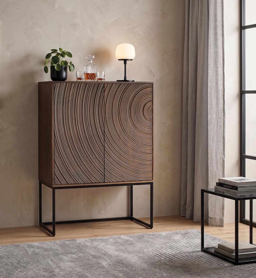 Sideboard aus Mangoholz 85 cm 85x120x45cm Holz Braun GINER Y COLOMER Möbel Esszimmermöbel Sideboards, Highboards & niedrige Anrichten