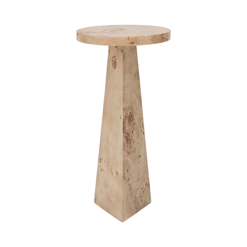 Wohnli Möbelsuche - Beistelltisch aus Holz beige Ø 28 * 56 cm