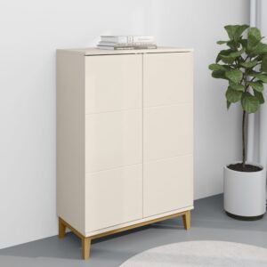Schrank mit 2 Türen in Eichenoptik/Kashmir weiß 80x121x41cm Holz Weiß Loft24 Möbel Schlafzimmermöbel Kommoden