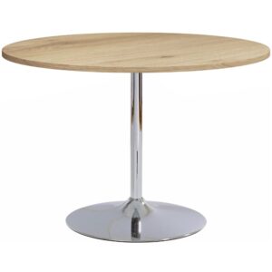wohnli-moebel-suche-M26157216 Wohnli Möbelsuche - Esstisch rund 110 cm Eichenoptik Chromsockel