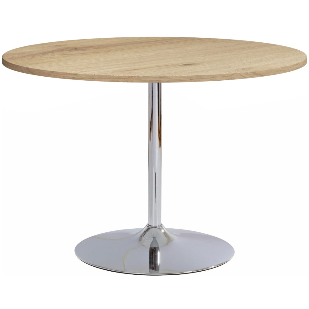 wohnli-moebel-suche-M26157216 Wohnli Möbelsuche - Esstisch rund 110 cm Eichenoptik Chromsockel