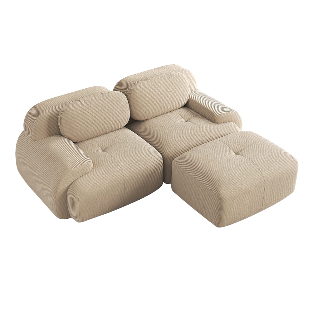 wohnli-moebel-suche-M26157614 Wohnli Möbelsuche - Modulares Sofa 2 Sitzer mit Armlehnen und Rippvelours