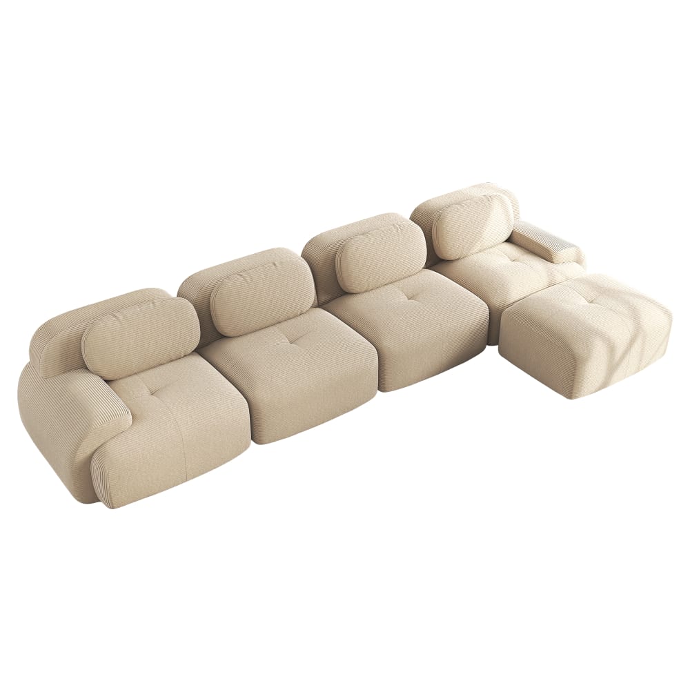 wohnli-moebel-suche-M26157629 Wohnli Möbelsuche - Modulares Sofa 4 Sitzer mit Armlehnen und Rippvelours