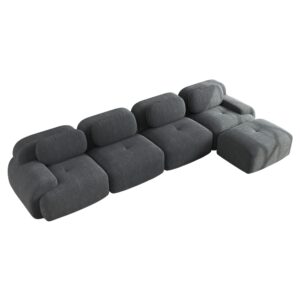 wohnli-moebel-suche-M26157651 Wohnli Möbelsuche - Modulares Sofa 4 Sitzer mit Armlehnen und Rippvelours