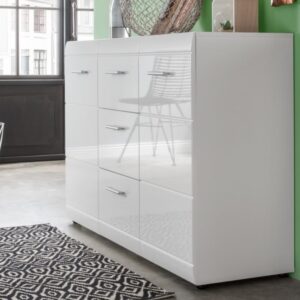 wohnli-moebel-suche-M26157808-1 Weißes Sideboard 144 x 86 x 40 cm 144x86x144cm Spanplatte Weiß MSO Möbel Esszimmermöbel Sideboards, Highboards & niedrige Anrichten