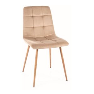 wohnli-moebel-suche-M26157818 Wohnli Möbelsuche - Designerstuhl aus Eiche und beigem Polyester-Samt