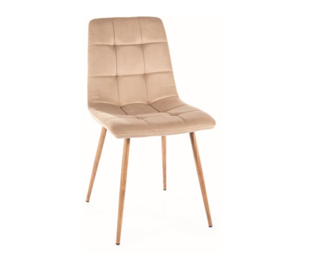 wohnli-moebel-suche-M26157818 Wohnli Möbelsuche - Designerstuhl aus Eiche und beigem Polyester-Samt