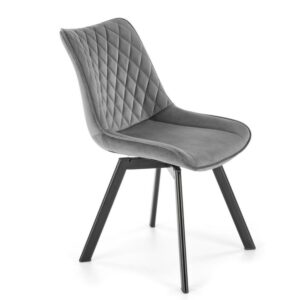 wohnli-moebel-suche-M26157820 Wohnli Möbelsuche - Designerstuhl aus schwarzem Stahl und grauem Polyester-Samt