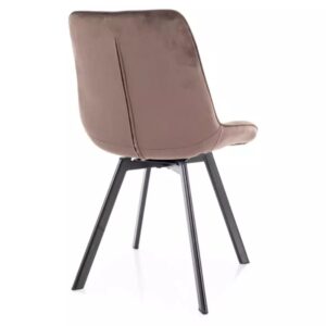wohnli-moebel-suche-M26157825-1 Drehstuhl aus Polyester-Samt in Cappuccino mit Stahlgestell 51x88x51cm Samt Braun MSO Möbel Esszimmermöbel Stühle