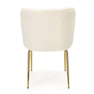wohnli-moebel-suche-M26157832-1 Designerstuhl in cremefarbener Schafsfelloptik 64x80x54cm Stoff Beige MSO Möbel Esszimmermöbel Stühle