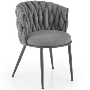 wohnli-moebel-suche-M26157833 Wohnli Möbelsuche - Designerstuhl aus grauem Polyestergewebe mit schwarzem Stahlgestell