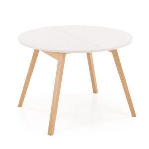 wohnli-moebel-suche-M26157865 Wohnli Möbelsuche - Ausziehbarer runder Tisch in Beige und Buche