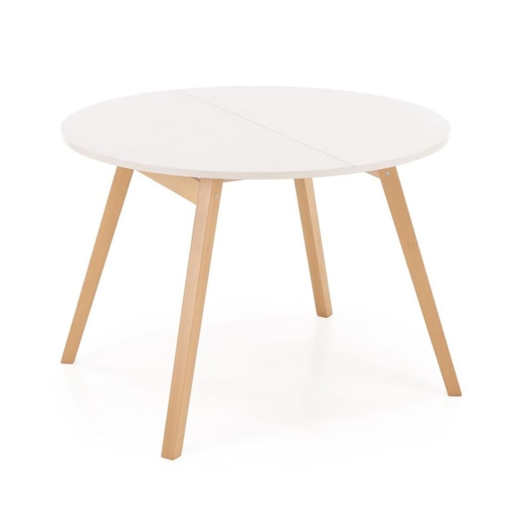 wohnli-moebel-suche-M26157865 Wohnli Möbelsuche - Ausziehbarer runder Tisch in Beige und Buche