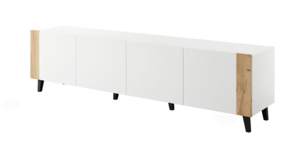 wohnli-moebel-suche-M26157867 Wohnli Möbelsuche - Designer TV-Schrank mattweiß + Holz 200cm