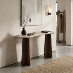 wohnli-moebel-suche-M26158354-1 Organische Eingabekonsole B120 cm - 120x75x35cm Spanplatte Beige Calicosy Möbel Wohnzimmermöbel Konsolentische