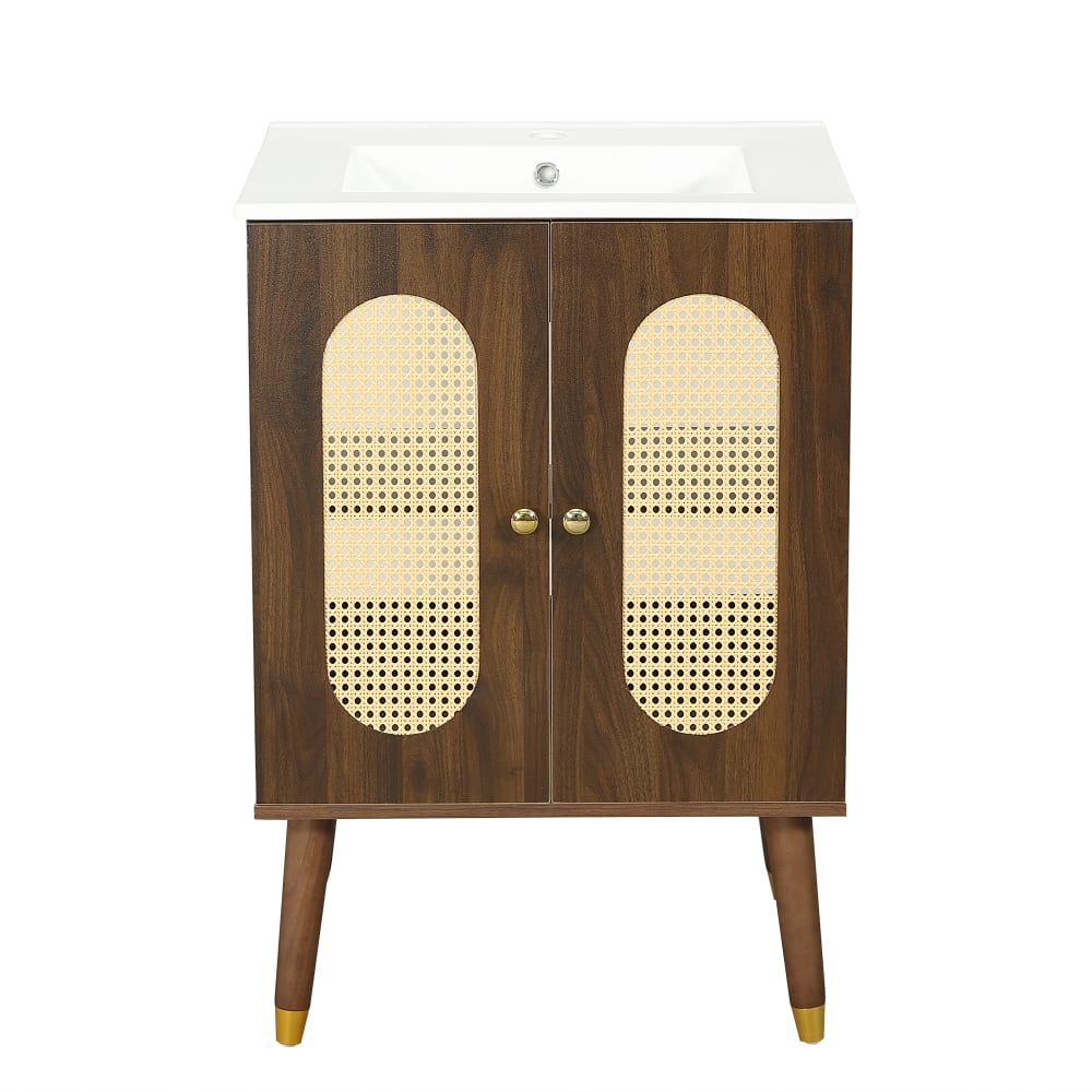 wohnli-moebel-suche-M26158380 Wohnli Möbelsuche - Waschtischunterschrank 61 cm Walnuss & Rattan