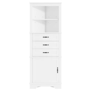 wohnli-moebel-suche-M26158464 Wohnli Möbelsuche - Eckschrank für das Badezimmer mit 3 Schubladen und Regalen