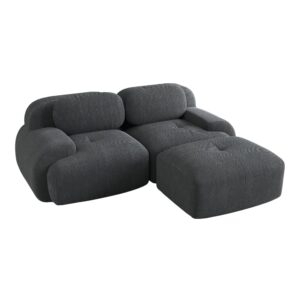 Wohnli Möbelsuche - Ecksofa Cord Samt mit Recamiere und Armlehnen 70x