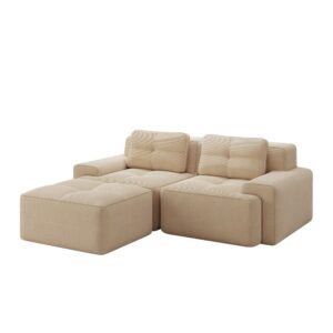 wohnli-moebel-suche-M26158509 Wohnli Möbelsuche - Modulares 2-Sitzer Ecksofa aus Cord mit Hocker