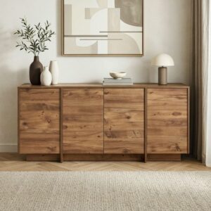 wohnli-moebel-suche-M26158690-1 Sideboard 4 Türen B180 cm - 180x82x45cm Spanplatte Braun Calicosy Möbel Esszimmermöbel Sideboards, Highboards & niedrige Anrichten