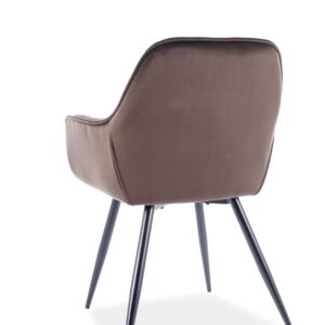 wohnli-moebel-suche-M26159884-1 Tischstuhl aus Polyester-Samt „Cherry Velvet“ 43x87x57cm Samt Braun MSO Möbel Esszimmermöbel Stühle