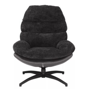 wohnli-moebel-suche-M26159889-1 Schwarzer Design-Sessel aus Polyestergewebe 90x101x77cm Stoff Schwarz MSO Sofas und Sessel Sessel, Poufs und Fußbänke Sessel