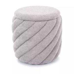 MYRENDA Pouf aus grauem Stoff 42x41x42cm Stoff Grau MSO Sofas und Sessel Sessel, Poufs und Fußbänke Sitzsäcke