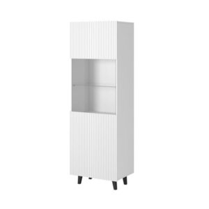 wohnli-moebel-suche-M26160052 Wohnli Möbelsuche - Design-Vitrine in mattem Weiß mit Rillen