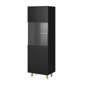 wohnli-moebel-suche-M26160055 Wohnli Möbelsuche - Design-Vitrine in mattem Schwarz mit Rillen