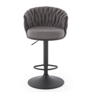 wohnli-moebel-suche-M26160070-1 Moderner Barstuhl aus grauem Polyestergewebe 54x90x53cm Stoff Grau MSO Möbel Wohnzimmermöbel Hocker