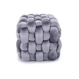 wohnli-moebel-suche-M26160074-1 Viper-Sitzkissen aus grauem Samt 45x41x45cm Samt Grau MSO Sofas und Sessel Sessel, Poufs und Fußbänke Sitzsäcke
