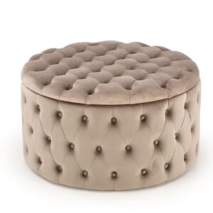 wohnli-moebel-suche-M26160077 Wohnli Möbelsuche - Beiger gepolsterter Sitzpuff 70 cm mit Stauraum