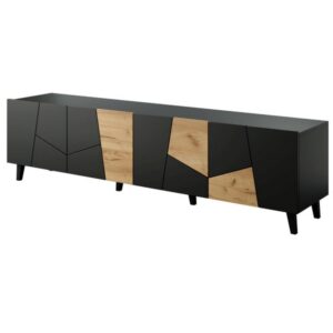 wohnli-moebel-suche-M26160080 Wohnli Möbelsuche - Design-TV-Schrank in Mattschwarz und Eiche