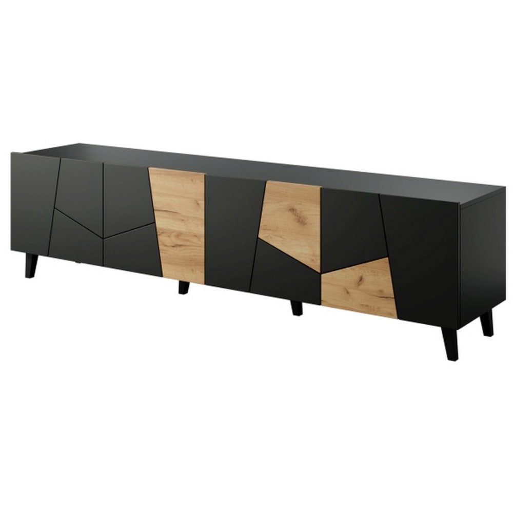 wohnli-moebel-suche-M26160080 Wohnli Möbelsuche - Design-TV-Schrank in Mattschwarz und Eiche