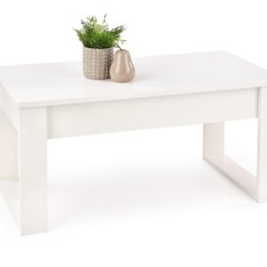 wohnli-moebel-suche-M26160082-1 Weißer Couchtisch mit zwei Schubladen 110x52x110cm Holz Weiß MSO Möbel Wohnzimmermöbel Couchtische