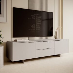 Beiges TV-Möbel mit 2 Türen und 2 Schubladen 180x55x180cm Holz Beige MSO Möbel Wohnzimmermöbel TV-Möbel