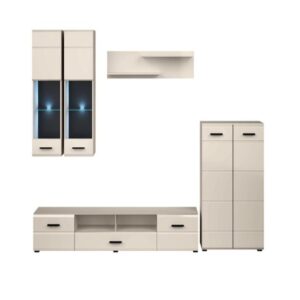 wohnli-moebel-suche-M26160095 Wohnli Möbelsuche - TV-Möbelgarnitur in Beige mit integrierter LED-Beleuchtung
