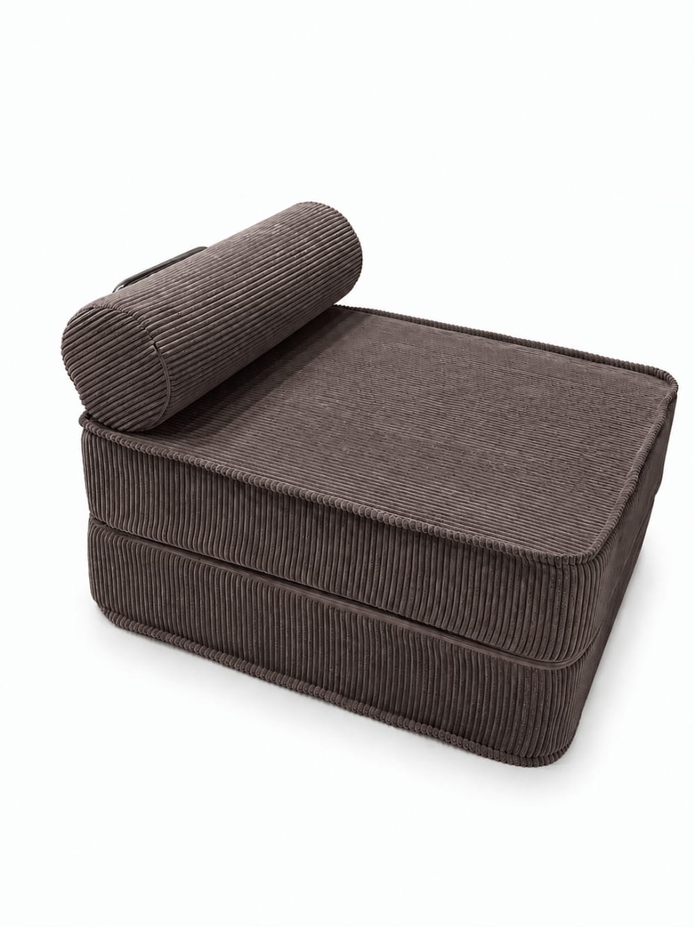 Wohnli Möbelsuche - Kompakte Chaiselongue ohne Armlehnen aus Cordstoff braun