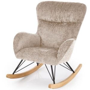 wohnli-moebel-suche-M26160125 Wohnli Möbelsuche - Schaukelstuhl mit Gestell aus Massivholz und schwarzem Metall – Beige