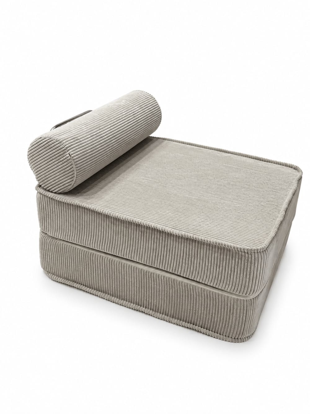 Wohnli Möbelsuche - Kompakte Chaiselongue ohne Armlehnen aus Cordstoff beige