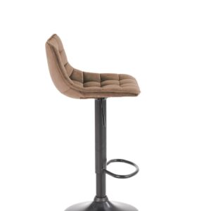 wohnli-moebel-suche-M26160139-1 Barhocker aus beigem Polyester-Samt mit schwarzem Stahlfuß 44x84x43cm Samt Beige MSO Möbel Wohnzimmermöbel Hocker