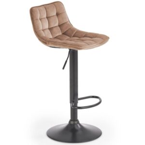 wohnli-moebel-suche-M26160139 Wohnli Möbelsuche - Barhocker aus beigem Polyester-Samt mit schwarzem Stahlfuß