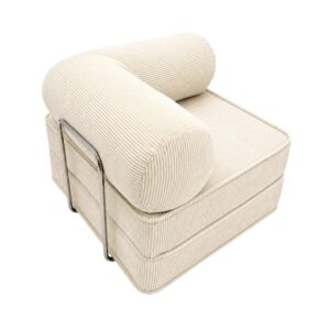 Wohnli Möbelsuche - Schlafsessel mit Armlehnen aus Cordstoff creme