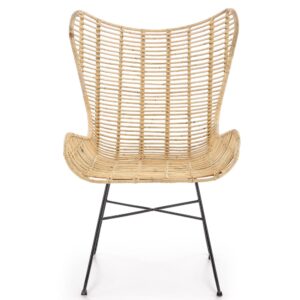 Wohnli Möbelsuche - Traditioneller Sessel aus Rattan und schwarzem Stahl